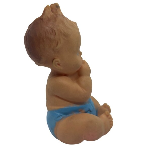 Vintage Rubber Baby Squeaker Toy Blue Diaper Sitting Bottle - Picture 2 of 3